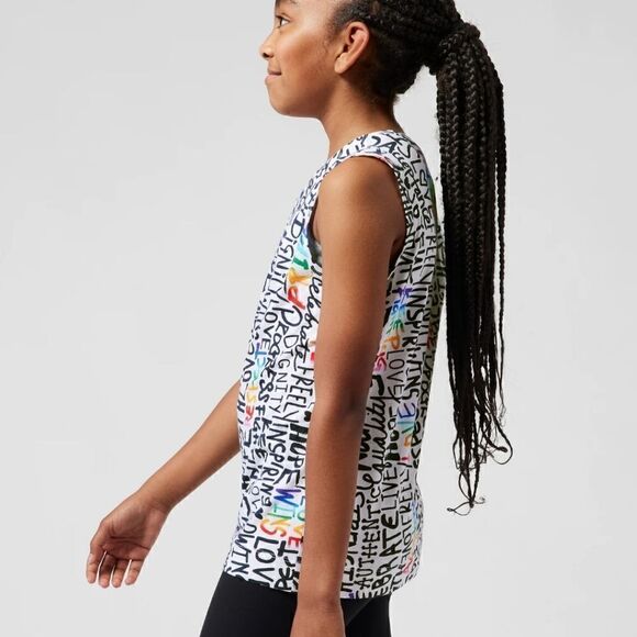 Athleta Girl Pride Size Small (7) Organic Cotton Multi Explore Tank - Picture 2 of 8